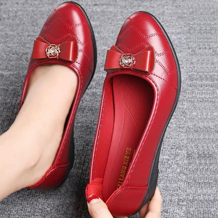 Shoes for Women 2021 New Women's Shoes Mom's Shoes Soft Sole Work Shoes Flats Women's Casual Shoes Work Shoes Leather Shoes for Women
