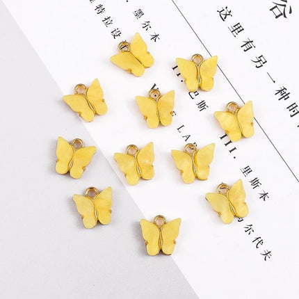 AliExpress Alloy Acrylic Butterfly Pendant Handmade Pendant DIY Earrings Accessories Bracelet Necklace Jewelry
