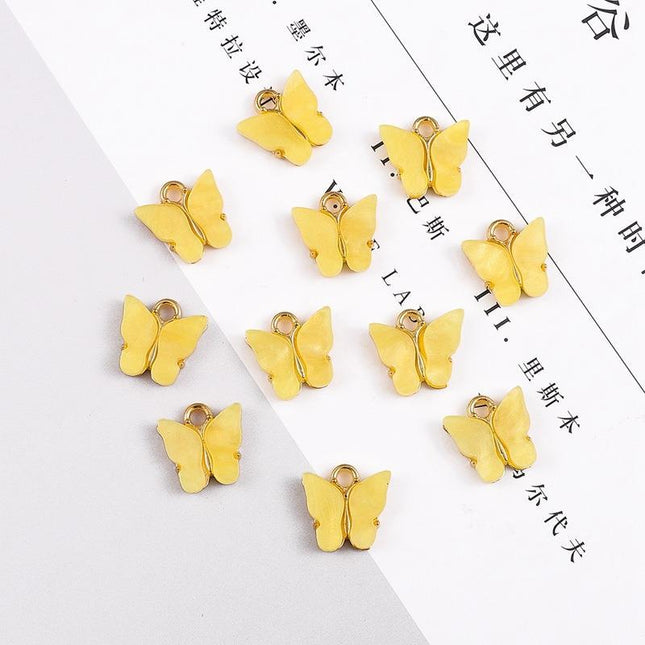 AliExpress Alloy Acrylic Butterfly Pendant Handmade Pendant DIY Earrings Accessories Bracelet Necklace Jewelry