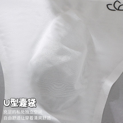 Foreign trade explosions men's briefs breathable comfortable letter sports sexy transparent egg ice silk low waist underwear head