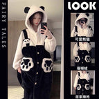 Panda suit with suspenders / M