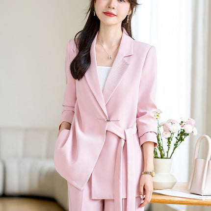 Beige Suit suit Women's 2024 New Autumn and Winter Professional Fashion Temperament Goddess Fan Fashion Personality Casual Suit