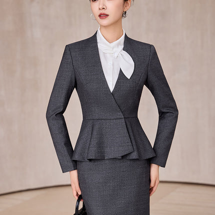 Business Attire, Goddess Style, Long-Sleeved Beauty Salon Front Desk, Fashion Hotel Manager, Sales Department, Jewelry Store Work Clothes