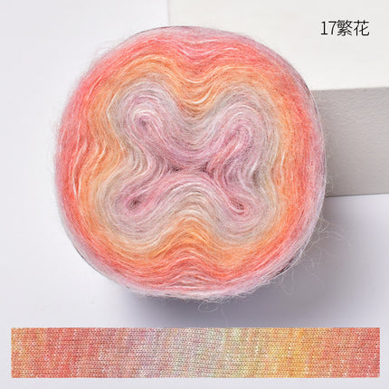 Warm color fancy gradient mohair long segment dyed mohair fine thread crochet sweater silk young mohair wool ball
