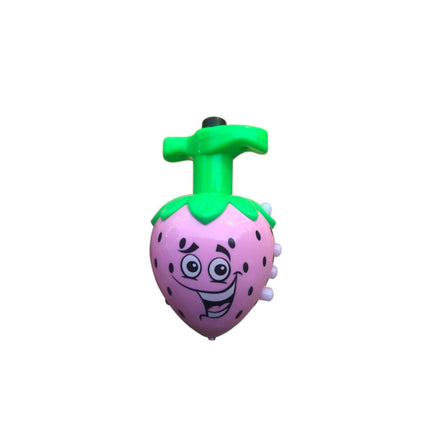 Cartoon luminous strawberry gyro music rotating outdoor lights children flash toys night market stall supply wholesale