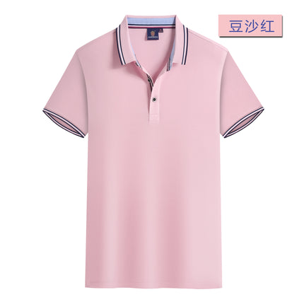 2025 Summer Zt2100 180g Cool Tencel Cotton Slim Fit Color Block Two-Tone Collar Polo Short Sleeve