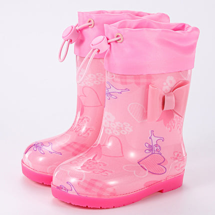 Children's Rain Boots Baby Rain Boots Primary School Boys and Girls Waterproof and Warm Outdoor Non-Slip Wear-Resistant Water Shoes Cross-Border Export