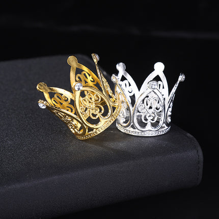 Alloy Children Crown Bride Wedding Hair Accessories Electroplated Rhinestone Gold silver Love Birthday Party Fashion Crown