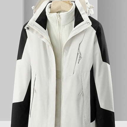 Special Price School Group Clothing Disassembly Outdoor Jacket Autumn and Winter Waterproof Couple Three-In-One Hooded Sports Mountaineering Clothing