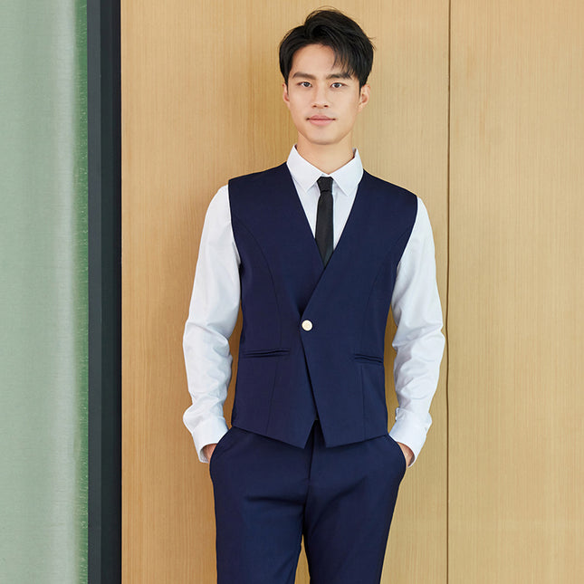 Spring high-speed rail clothing hotel front desk business wear men's vest suit temperament beauty salon autumn technician overalls