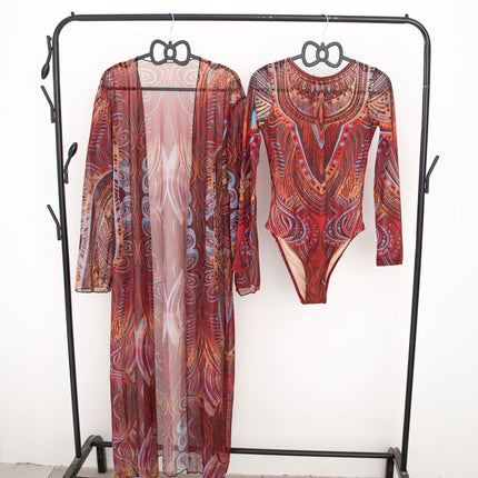2025 New Sun-Protective Mesh Cross-Border One-Piece Bikini Swimsuit for Women in Russia