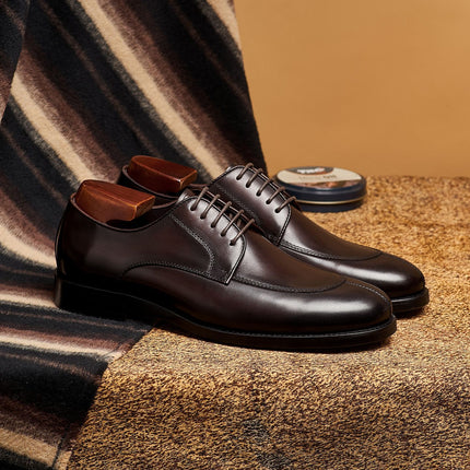 Leather Shoes Men's Formal Business 2025 New Wedding Groom Derby Shoes Genuine Leather Men's Shoes British Style Shoes Men