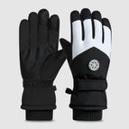 Round logo ski 3d curved fingers [female] black and white / One size fits all
