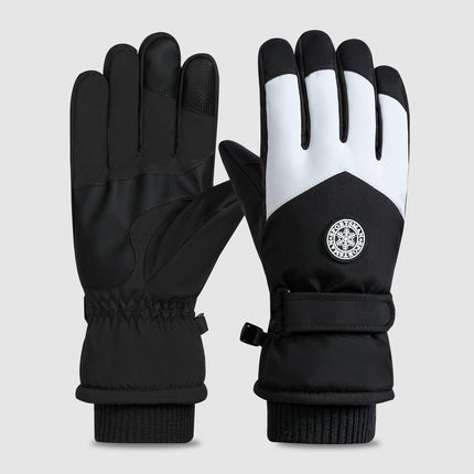 Ski Gloves for Men and Women in Winter, Outdoor Cycling, Windproof, Cold-Proof, Anti-Slip, Touch Screen Gloves, Fleece-Lined, Thickened, Warm Gloves