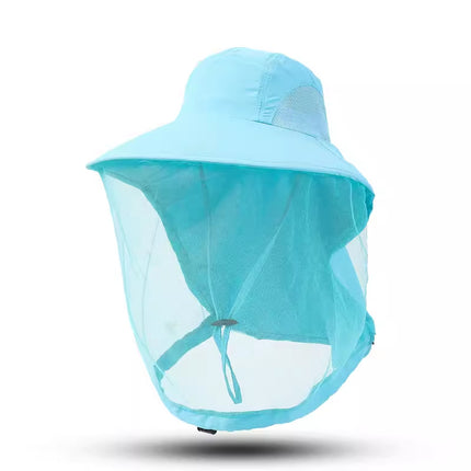 Mesh Anti-Mosquito Sun Hat for Men in Summer Large Brim Anti-Uv Mountaineering Travel Hat for Women Outdoor Sun Protection Fishing Hat