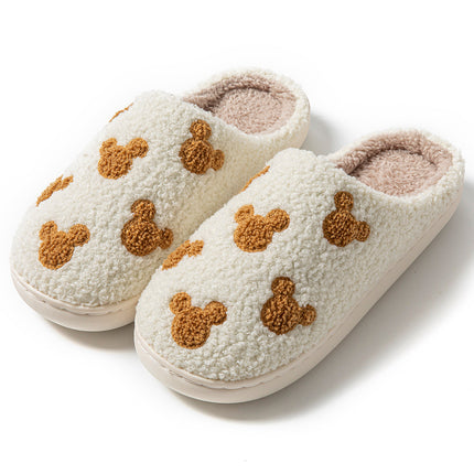 Fashion House Slippers for Women Men Winter Warm Home Comfy Shoes Cute Cartoon Indoor Slides Soft Sole Shoes Christmas Gifts