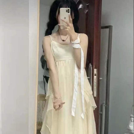 Fairy Dress Suit for Women 2024 Summer New Elegant Fairy Skirt chic Gentle Style Long Skirt
