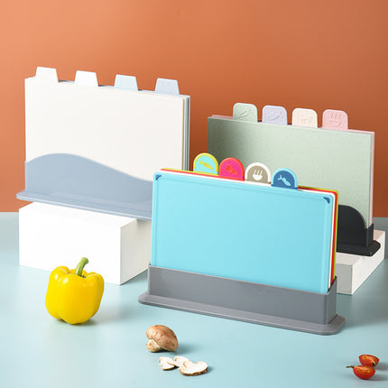 Kitchen Classification Cutting Board Creative Baby Food Supplement Wheat Straw Cutting Board Pp Plastic Creative Four-Piece Set Classification Cutting Board