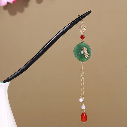 New Year Red Festive Chinese Style Hairpin Palace Style Tassel Walking Hair Hairpin Retro Hanfu Ancient Dress Cheongsam Hair Accessories Women