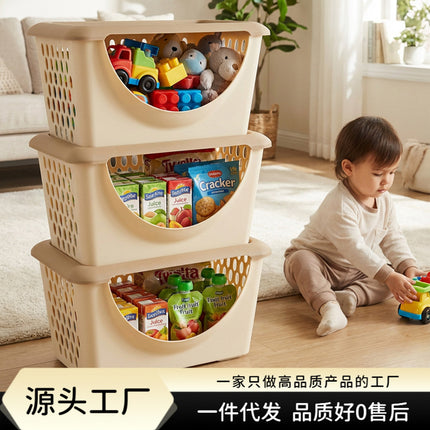 Living Room Toy Storage Multi-Layer Children's Building Block Storage Box Plastic Household Dirty Clothes Basket Desktop Miscellaneous Box Pet Bed