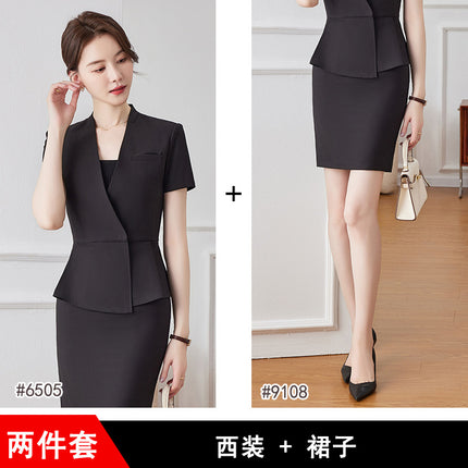 Jindian work clothes suit summer gray temperament professional suit jewelry shop work hotel front desk work clothes for women