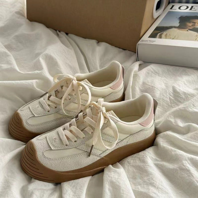 Niche Retro Moral Training Shoes Women's 2024 Summer New Breathable White Shoes Easiest for Match Casual Sneakers ins Trendy and Returns