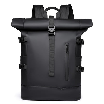 2025 Summer Cross-Border Backpack Men's Roll-Top Business Computer Bag Work Commuting Leisure Travel Backpack Fashion Trend