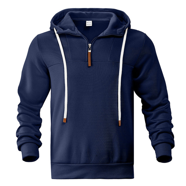 2024 Autumn and Winter New Cross-Border Temu Men's Sweatshirts Sports Casual Zipper Hoodies Loose Pullover Sweatshirts Wholesale