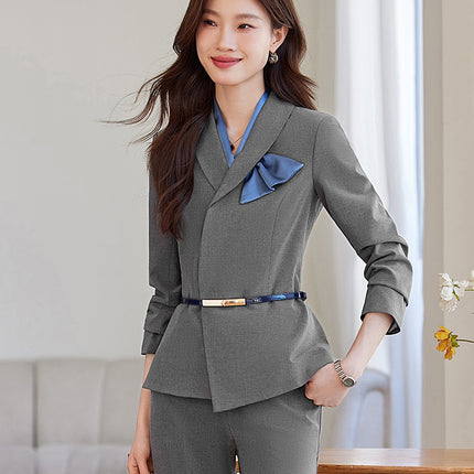 Cross-Border Flight Attendant Professional Suit Set for Women, Announcer, Art Exam Host, Formal Attire, Front Desk Receptionist, Beauty Salon Work Uniform