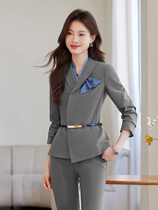 Cross-Border Flight Attendant Professional Suit Set for Women, Announcer, Art Exam Host, Formal Attire, Front Desk Receptionist, Beauty Salon Work Uniform