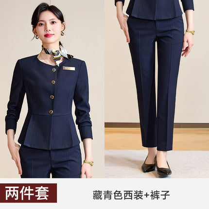 High-end suit suit female 2024 new hotel manager front desk jewelry shop beauty salon professional temperament work clothes
