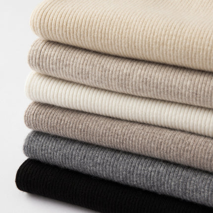 100% wool wide-leg pants women's autumn and winter outer wear lengthened straight pants draping casual striped knitted mop pants