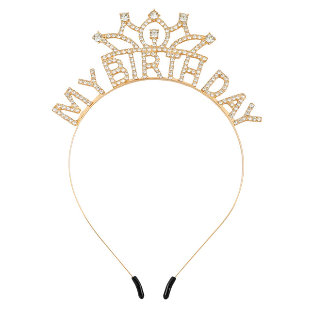 My Birthday Princess Rhinestone Crown Women's Happy Birthday Headband Jewelry Party Decoration Gift