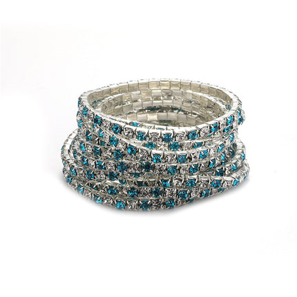 2.0mm Superfine Rhinestone Bracelet Stretch Bridal Bracelet Korean Style Single Row Flash Diamond Stretch Crystal Bracelet