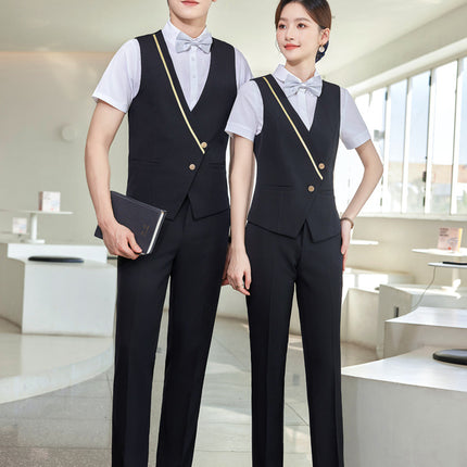 Bar KTV Western restaurant work wear slim vest suit women's new hotel front desk waiter work clothes men