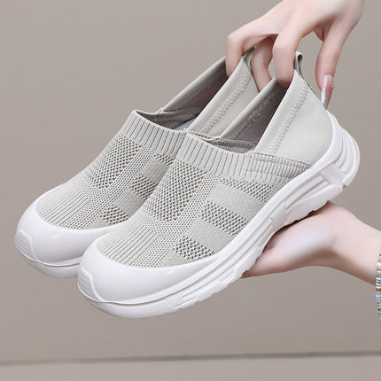 Shoes for Women 2025 Spring New Casual Shoes Lazy One-Leg Round Toe Heightening Breathable Non-Slip Wear-Resistant Women's Shoes