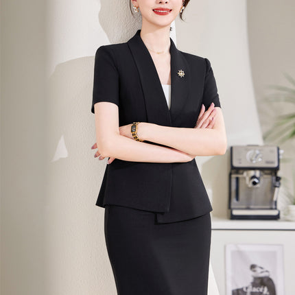 High-end professional suit women's summer new elegant goddess fan hotel front desk sales department overalls suit skirt
