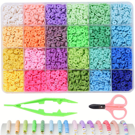European and American Cross-border 24-grid Clay Bead Bracelet Making Kit 3mm23 Color Bead Bracelet Making DIY Jewelry Kit