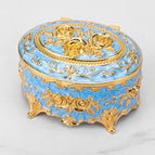 Oval rose gold sky blue jewelry box