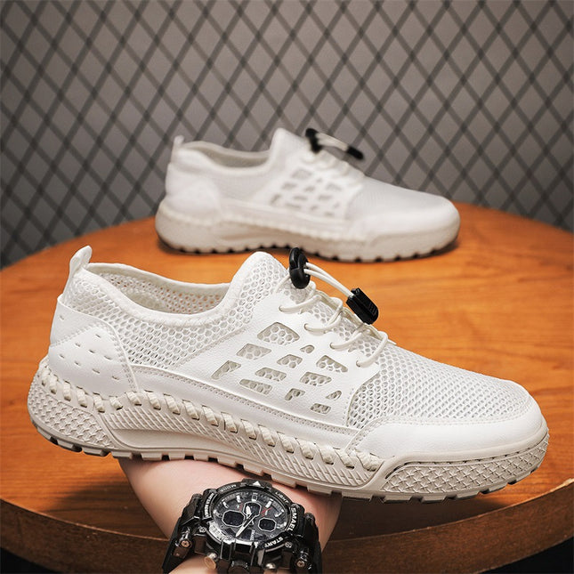 Mesh Shoes Men's 2025 New Summer Breathable Slip-on Casual Shoes Men's Soft Sole Lightweight Non-slip plus size Men's Shoes 46