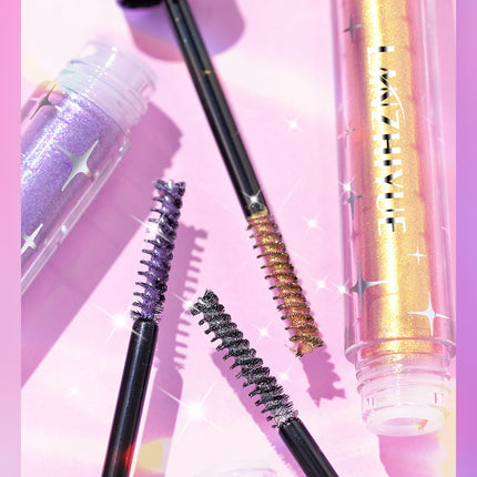 Waterproof Diamond Shine Volume Curl Mascara - Glitter Snow Effect, Smudge-proof Eye Makeup for All Skin Types Women's Cosmetics
