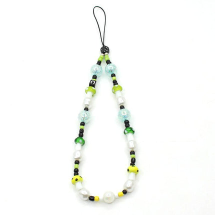 Online popular anti-lost mobile phone chain rainbow mobile phone chain same enamel beads DIY mobile phone lanyard factory direct sales