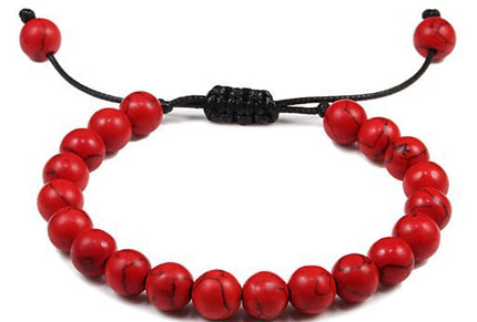 Amazon Hot Selling Natural Stone Beaded Bracelet 8mm Adjustable Size Blue Pine Volcanic Stone Bracelet Manufacturers in stock