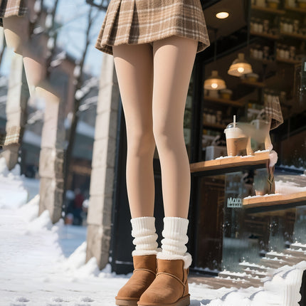 Thickened Fleece-Lined Nude-Colored Bare-Leg Illusion Pantyhose for Spring, Autumn, and Winter, Ultra-Natural Silk Stockings with a Naked Feel, Slimming Tights