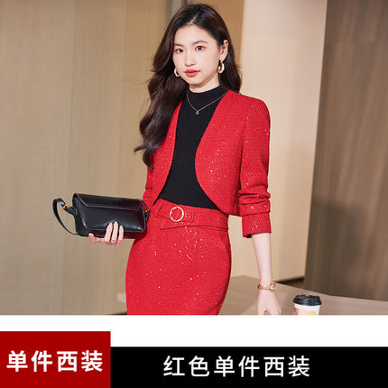 Suit suit Women's Business Wear Fashion Early Autumn Western Style Fashion Age-reducing Autumn Wear 2023 New Suit Two-piece Set