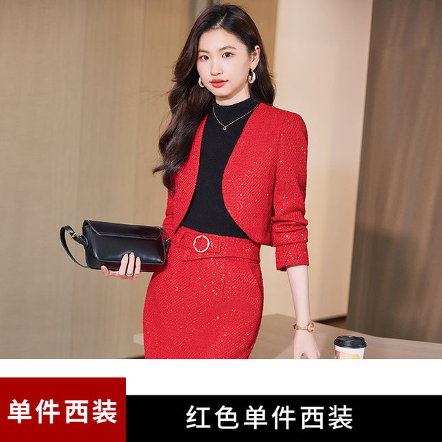 Suit suit Women's Business Wear Fashion Early Autumn Western Style Fashion Age-reducing Autumn Wear 2023 New Suit Two-piece Set