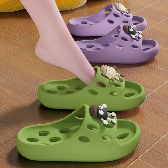 Bathroom Bath Slippers Women's Non-slip Quick-dry Home Four Seasons Hollow Leakage Shower Toilet Special Sandals for Men