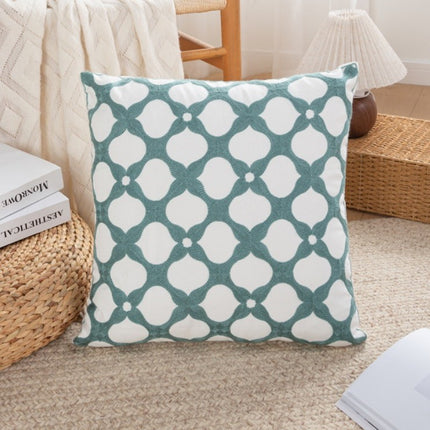 Nordic Towel Embroidered Embroidered Embroidered Pillow Living Room Cream Sofa Cushion Flower Model Room Bay Window Cushion Cover