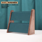 Walnut color large triangle double-layer necklace rack dark green