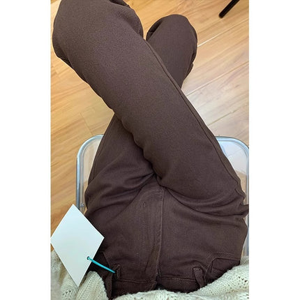 Coffee-colored Micro-blare Jeans Women's Spring Trendy All-match New High Waist Stretch Slim Slim Fit Flare Pants